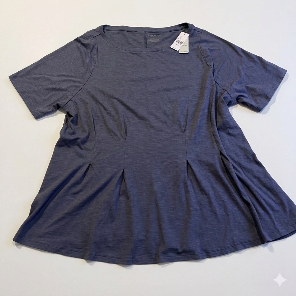 Lane Bryant NWT Women's Short-Sleeve Flare Top in Slate Blue